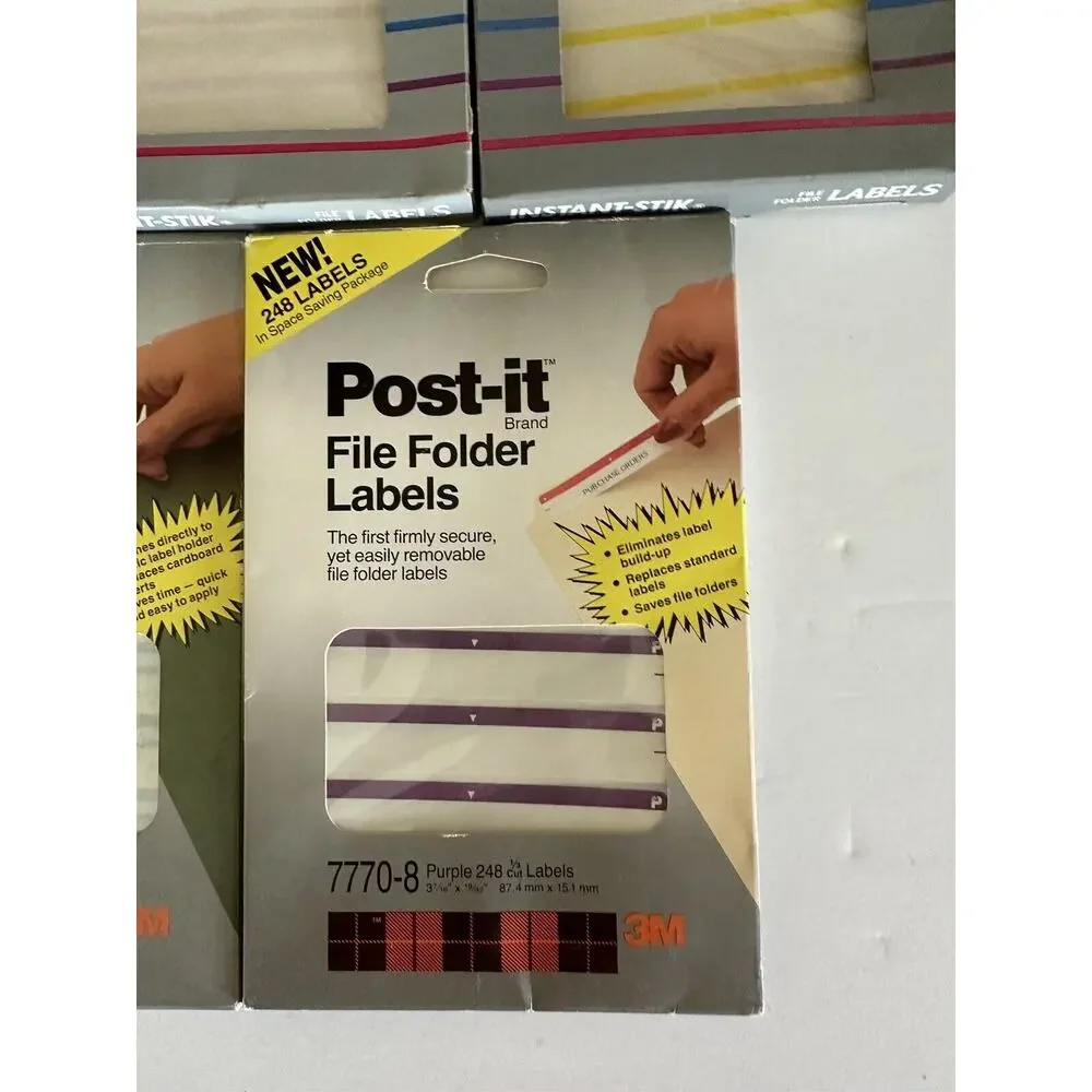 lot of 5 packs file folder labels (2x 3m post it hanging and 3x instant sticks )